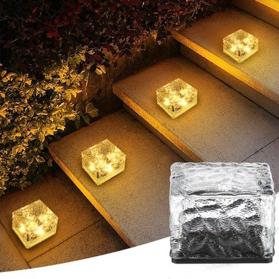 4X 1LEDSolar-Ziegelleuchte Außenbereich Wasserdicht Garten Kleine Straßenlaterne