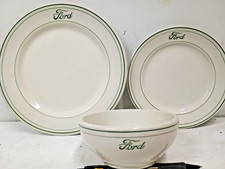 Rare Early Style Ford Cafeteria China Set Of 3 1920s 1930s Rare Early Style Ford Cafeteria China Set Of 3 1920s 1930s