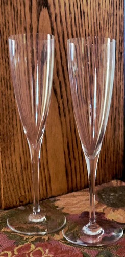 2 Baccarat Crystal DOM PERIGNON Champagne Flute 9.25" Mint - Picture 7 of 8