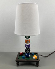 Vintage Billiard Lamp Pool Balls & Table 15" Table Lamp