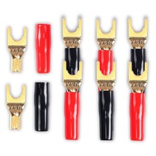 Y Plug Spade Connector for Speaker Wire 8 Pcs Y Spade Plug 45 Degree Gold Pla