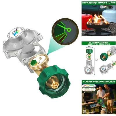 #ad 2 Stage Propane Regulator with Gauge Durable 3 8quot; NPT for RVs amp; Generators $31.95