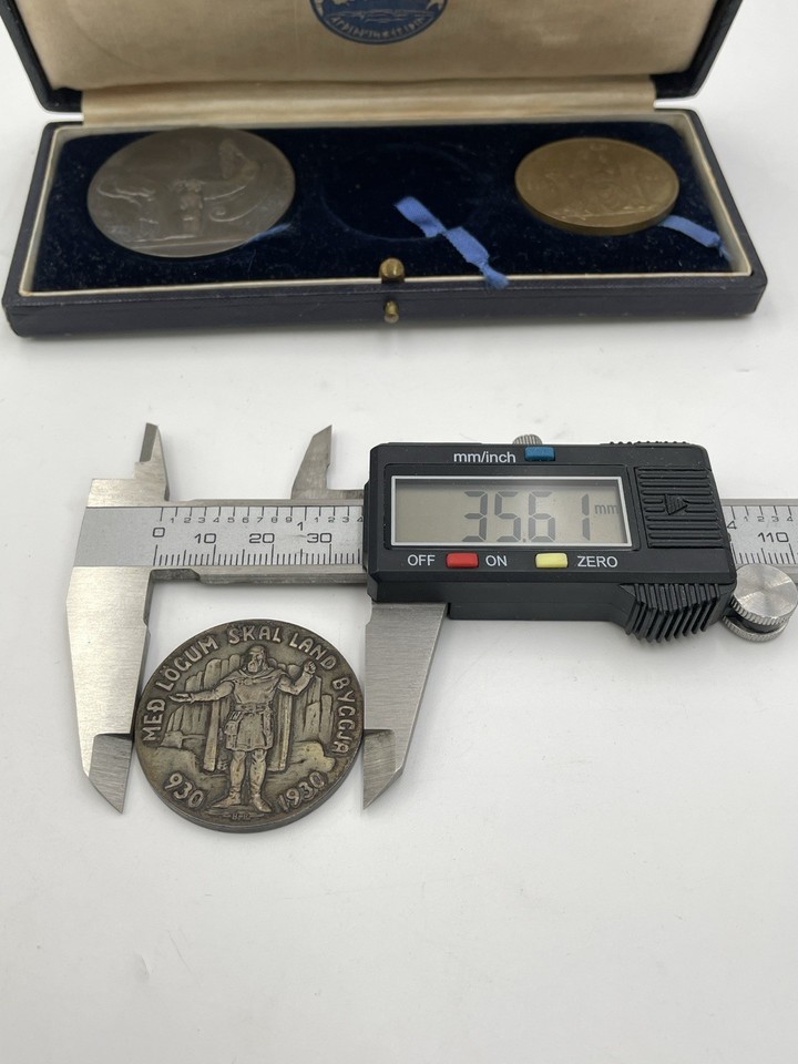 930 -1930 Iceland 1000 Yr Althing Sterling Bronze Coin Set 10 5 & 2 ...