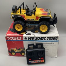 Vintage GO Sonic Tiger 4WD RC Off-Road Jeep w/ Sound Effects – Original Box