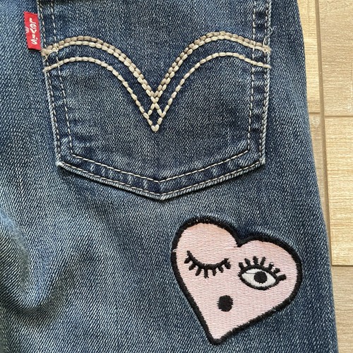 NWT Levi’s girl’s 710 Super Skinny denim jeans with appliqué patches, size 10 - Picture 12 of 12