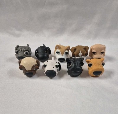 Vintage 2000s The Dog Artlist Collection Mini Figures Lot - Big Nose Puppy Heads