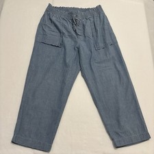 Lauren Ralph Lauren Pull On Pants Women's 18 100 Cotton ChambrayStraight Wide