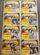 THE RIVER'S EDGE RAY MILLAND ANTHONY QUINN DEBRA PAGET LOBBY CARD SET UNUSED 57