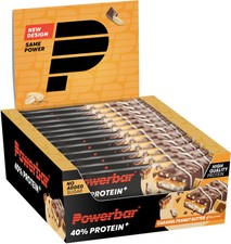 PowerBar 40% Protein + Crisp Bar, 12 x 40 g Riegel, Caramel Peanut Butter
