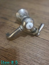 Antique Nickel-Plated Brass Clawfoot Tub Faucet Spout w/ "COLD" Porcelain Cap