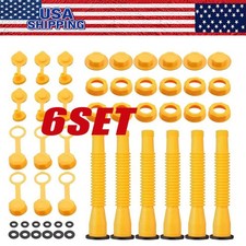 6X Replacement Gas Can Spout Nozzle Vent Kit For Plastic Gas Cans Old Style Caps
