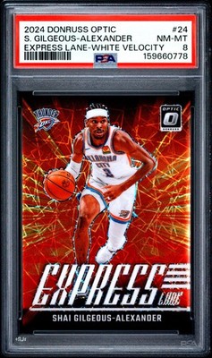 2024 PANINI DONRUSS OPTIC EXPRESS LANE #24 SHAI GILGEOUS-ALEXANDER 7/59 PSA 8
