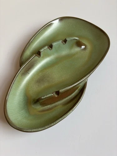 Frankoma Ashtray F203 Pottery Mid Century Modern Cigarette Asymmetrical VTG