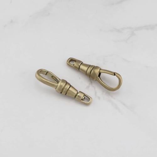 ECSiNG 2pcs Solid Rotating Pocket Watch Brass Hanging Watch Lobster Clasp - Picture 7 of 7
