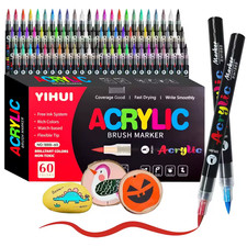 12/24/36/48/60 Colors Acrylic Paint Pens Markers Brush Tip Paint Markers