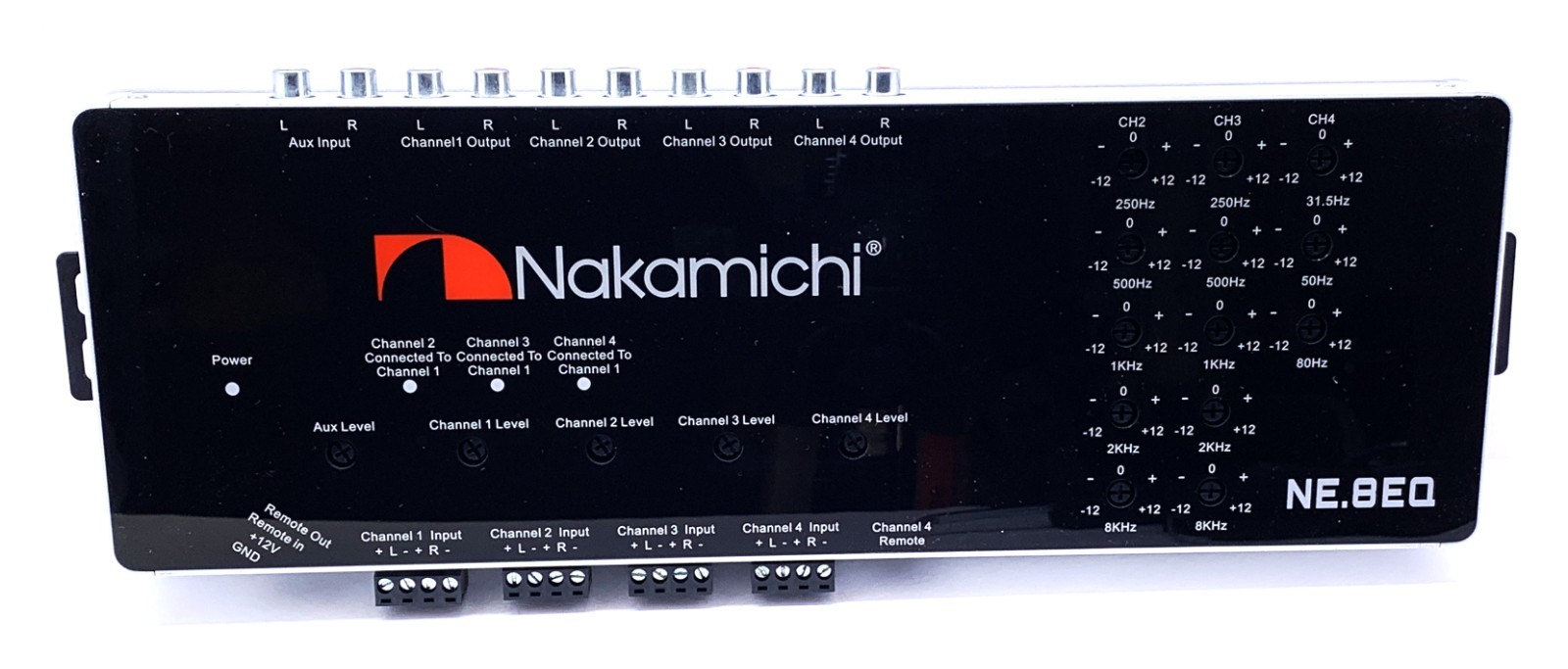 Nakamichi Car Audio 8 Band Electronic Equalizer EQ Sub Crossover Network NE8EQ