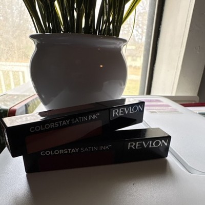 Lot of 2 Revlon ColorStay Satin Ink Liquid Lipstick Wild Ride & Regal Ruby Satin