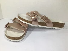 Birkenstock Women’s Size 7 EU 38 Narrow Yao Balance Rose Gold Slides Y23-1471