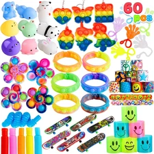 JOYIN 60 Pcs Party Favors for Kids, Fidget Toys Pack, Sensory Toy, Goodie Bags F