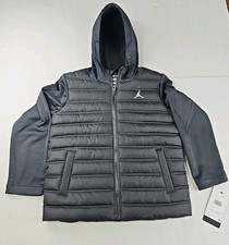 Youth Nike Air Jordan Hybrid Jacket Kids Size Small 10-12 Years - Black