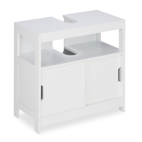 Mueble de baño armario auxiliar 2 puertas 10 kg mueble bajo lavabo MDF - Imagen 9 de 9