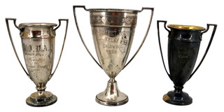 Antique 1920s Art Deco Idaho High School Sports Trophy Cup Lot Silver Plate