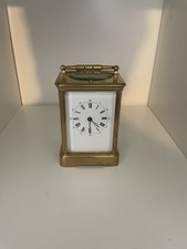 Antique French Gilt Brass Carriage Clock Striking Repeater Gong c.1900