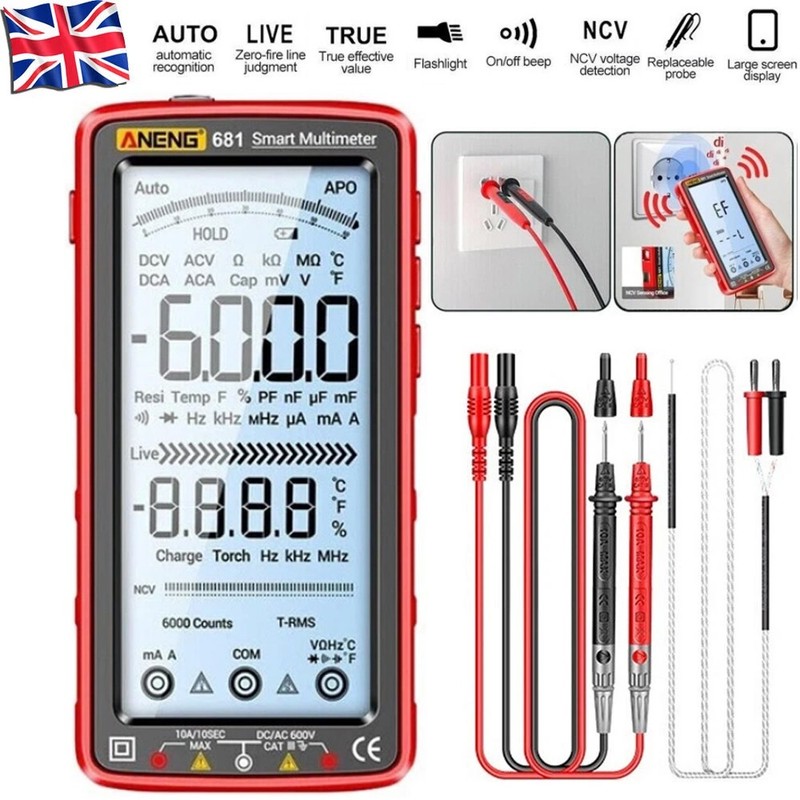 Smart LCD Digital Multimeter 6000 Counts AC/DC Voltage Tester Resistance Meter