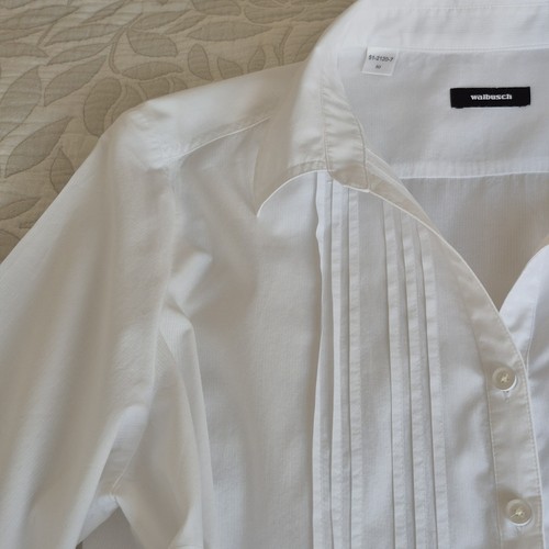 Walbusch Bluse, 48/50, Weiß Feinste Baumwolle Ziernähte FAST NEU NP 99,90 - Bild 6 von 10