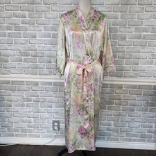 Oscar de la Renta Pink Label Floral Satin Maxi Robe Vintage Y2K Romantic S/M