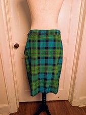 Vintage Sunny Leigh Silk Tartan Plaid Pencil Skirt- Sz Medium NWT