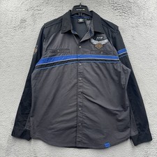 Harley Davidson Men's XL   115 Years  Mechanics Shirt Button Down Short Sleeve