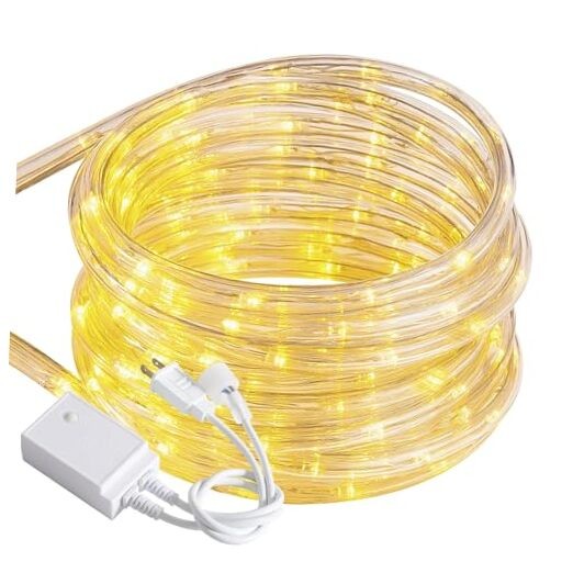 Waterproof Connectable 20ft LED Rope Lights in Warm White