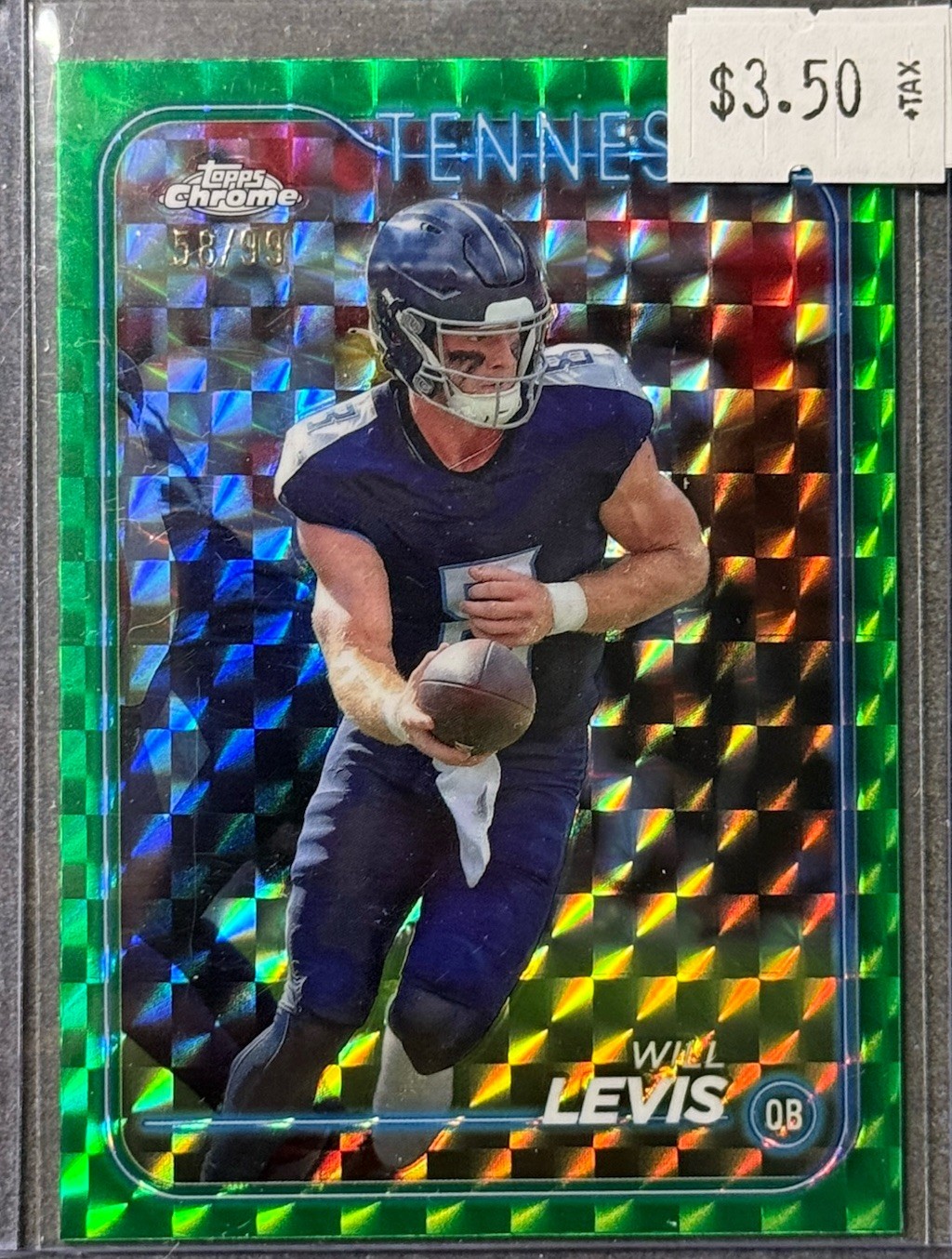 2024 Topps Chrome Football #188 Will Levis Green Geometric /99 Tennessee Titans