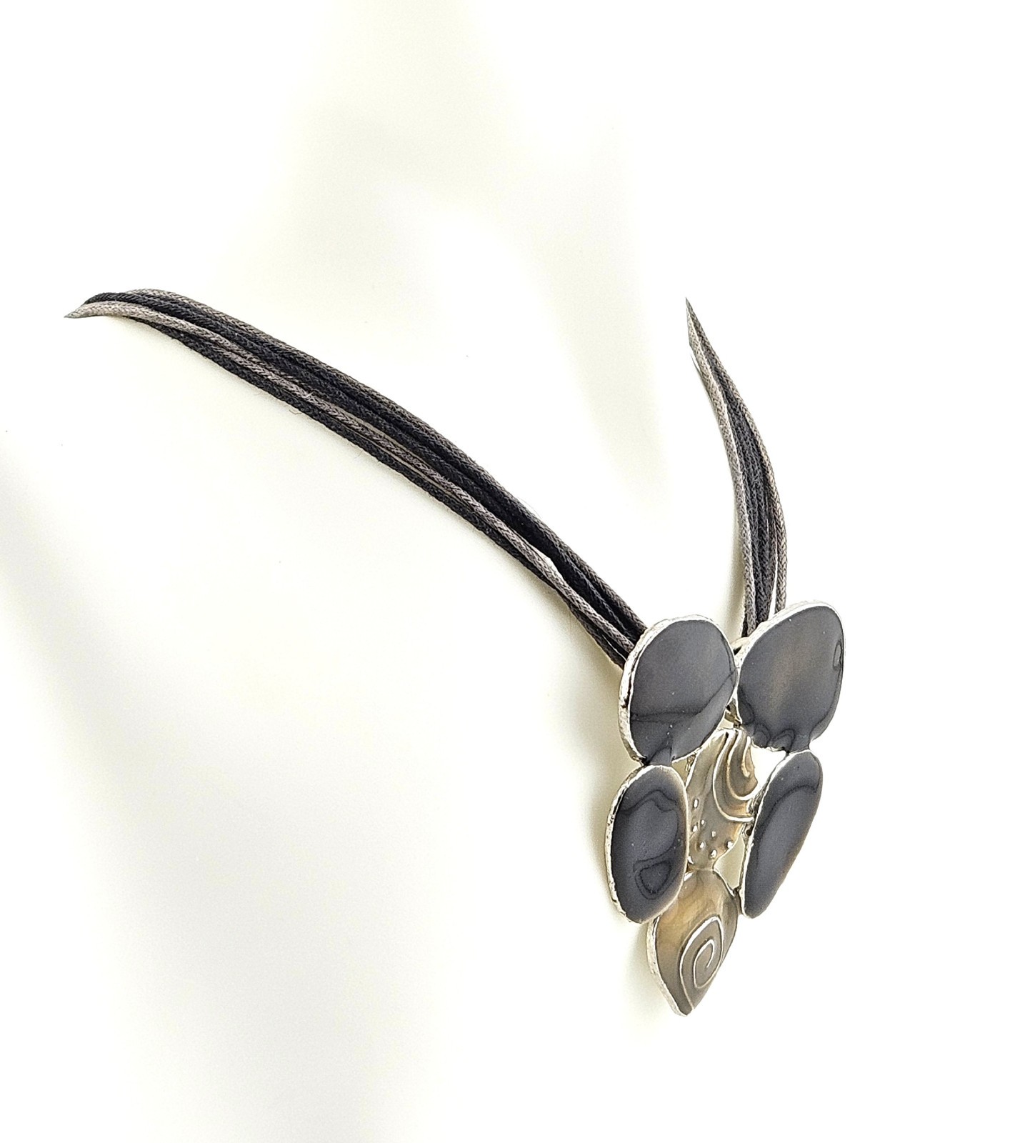 Statement Necklace Triangle Shaped Pendant 6 Brow… - image 2