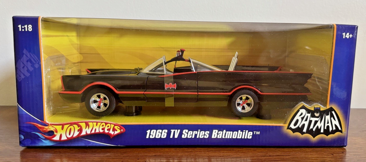 HOT WHEELS COLLECTORS BATMAN 1966 TV SERIES BATMOBILE 1:18 SCALE