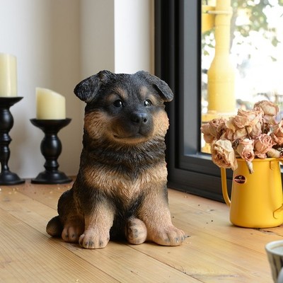 10'' German Shepherd Puppy Garden Statue Garden Backyard Home Decor Gift Option