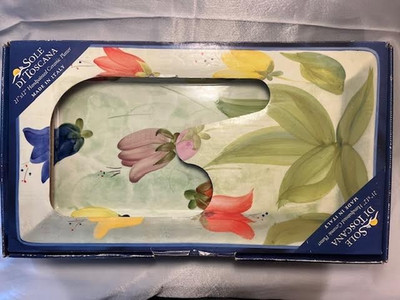 Sole Di Toscana 21'' x 12'' Handpainted Ceramic Platter, New in Box