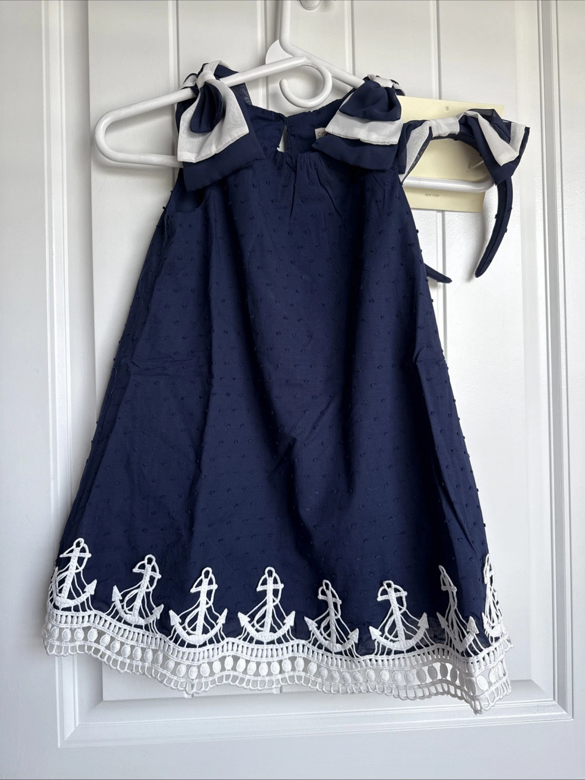 NEW NWT girls Size 5 Cynthia Rowley Gorgeous Blue Sailboat Dress And Headband