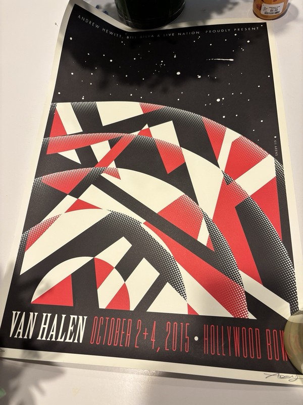 VAN HALEN EXTREMELY RARE FINAL CONCERT POSTER 2015 Signed & Numbered 30/200