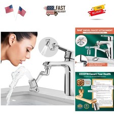 Patented 1080 Swivel Faucet-Extender Sink-Aerator - 2-Mode Splash Water Tap E...