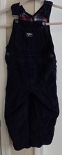 OshKosh B'gosh Navy Blue Vestbak Corduroy Overalls Plaid Lined Toddler 5T