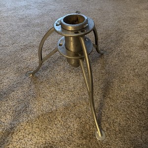 Vtg 1950s Folding Tripod Live Christmas Tree Stand Aluminum Collapsible Bullet