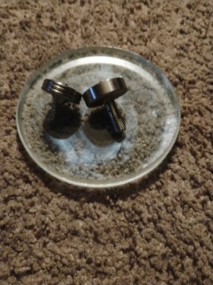 Glass Concave Mirror with two different Stainless Steel Spinners! One spinner...