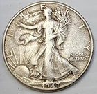 1947-D Walking Liberty Half Dollar - 90% Silver in circulated, ungraded -Details