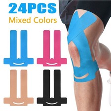 24 Count Kinesiology Tape for Knee Pain Relief Pre-Cut Waterproof Knee Tape