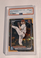2024 Bowman Chrome Draft Sapphire Ed. Gold BDC137 Brian Holiday RC #20/50 PSA 9