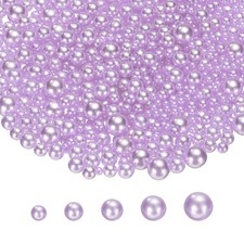 1000 Pcs No Hole Pearls, Mini Round Faux Pearl, Light Purple