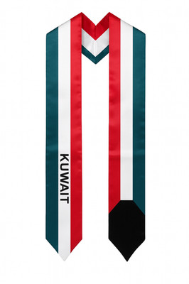 Premium Kuwait Flag Graduation Stole Sash International Student Unisex