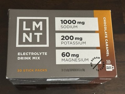 LMNT Zero Sugar Electrolytes CHOCOLATE CARAMEL Salt Drink Mix 30 Sticks